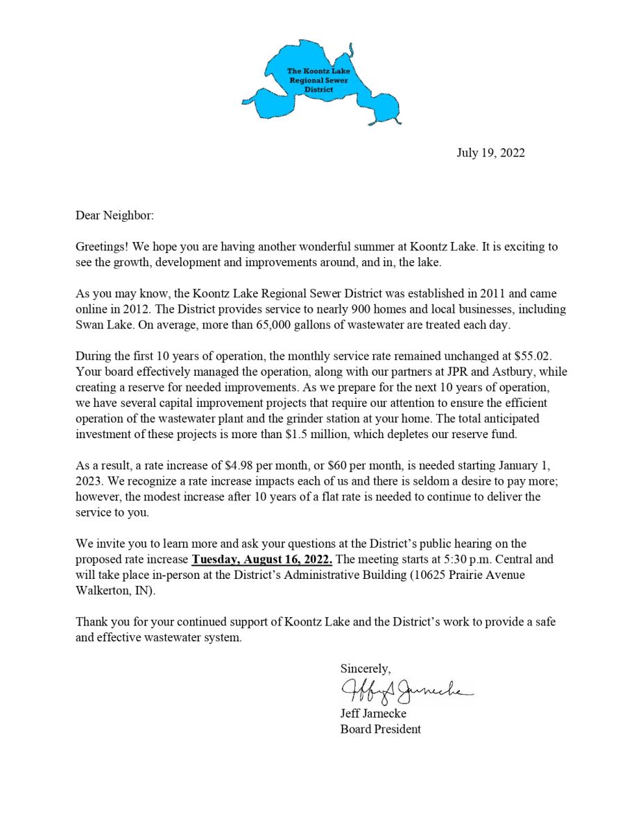 KLRSD Rate Letter 